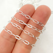 Sterling Silver Diamond Cut Marina & Smooth Oval Link Chain